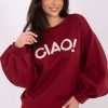 Red Sweatshirt in Sweatshirts For Women with Cotton and Spandex