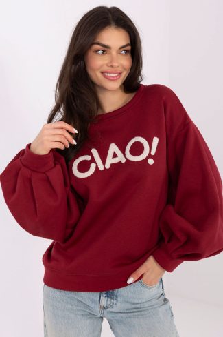 Red Sweatshirt in Sweatshirts For Women with Cotton and Spandex