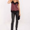 1103409 Red Top in Undershirts / Tops with Polyurethane and Polyester