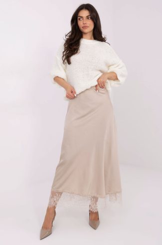 beige Long skirt model 221291 Rue Paris