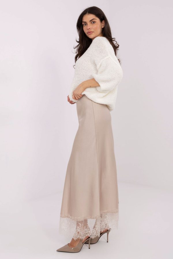 beige Long skirt model 221291 Rue Paris