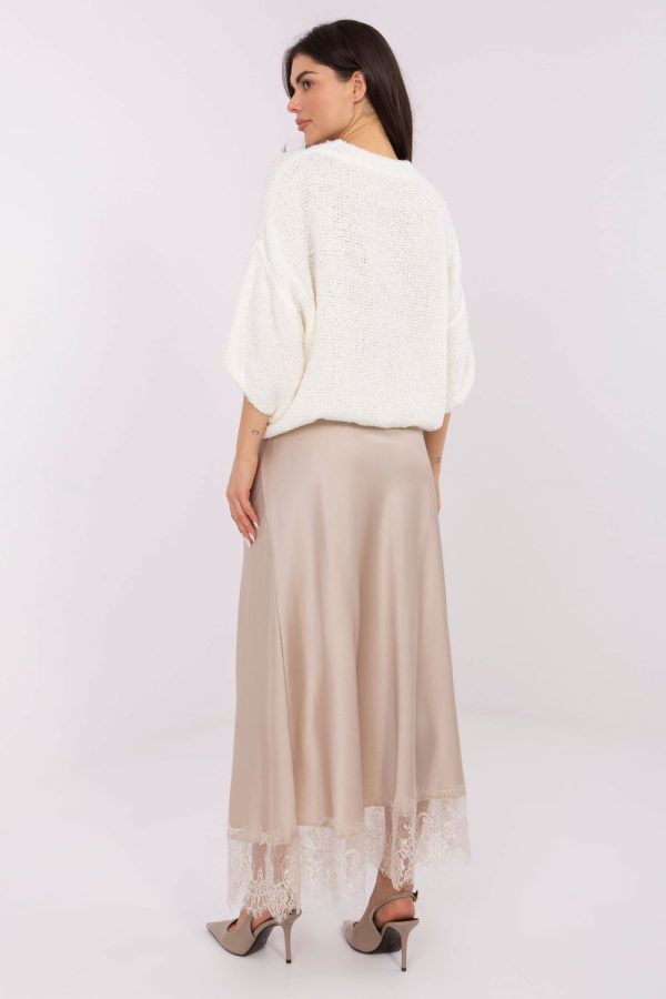 beige Long skirt model 221291 Rue Paris