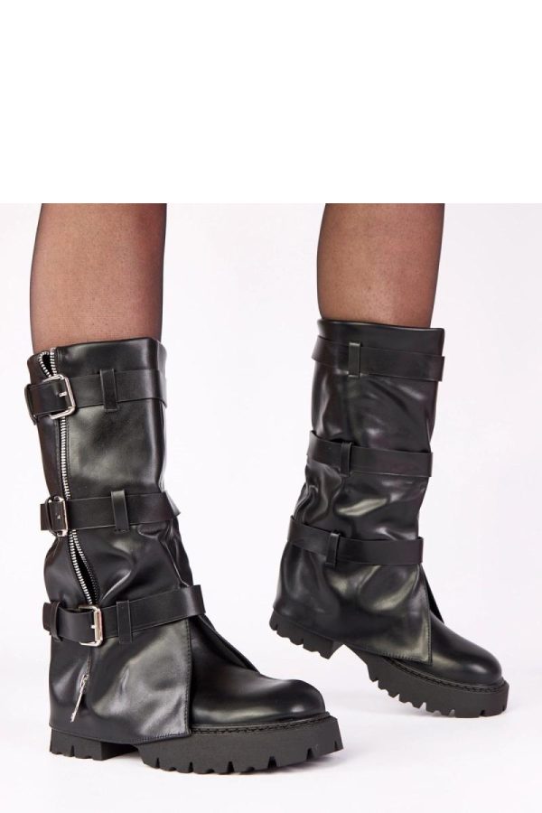 Black Thigh-Hight Boots..Fabric, Footbed, Upper Height and Heel Height