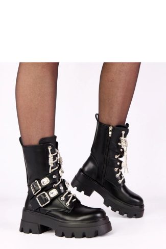 Black Bootie..Fabric, Footbed, Upper Height and Heel Height