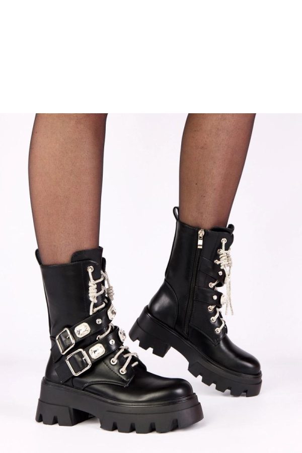 Black Bootie..Fabric, Footbed, Upper Height and Heel Height