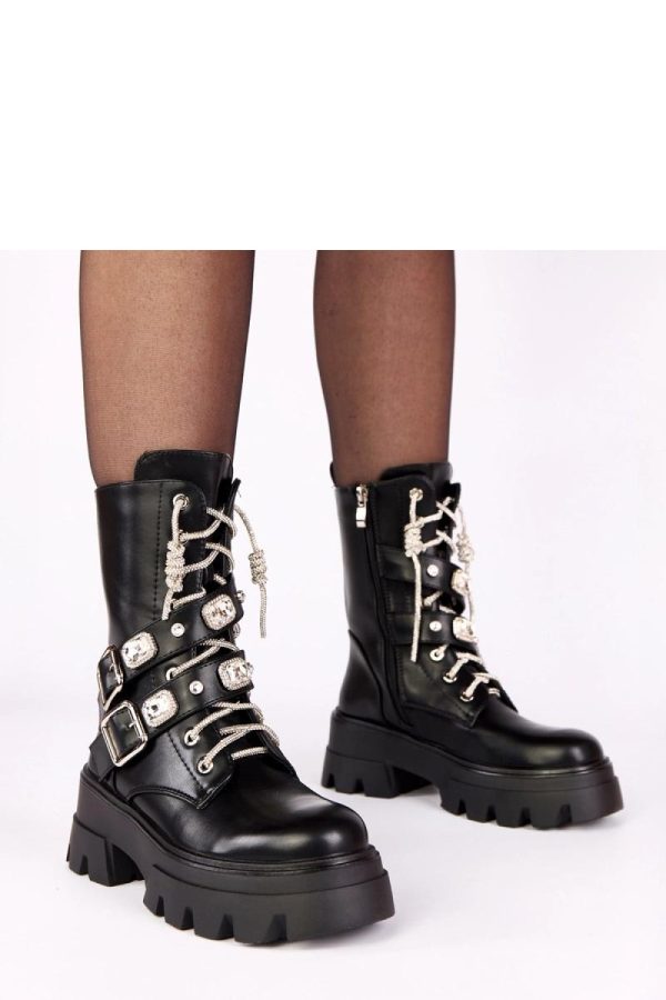 Black Bootie..Fabric, Footbed, Upper Height and Heel Height