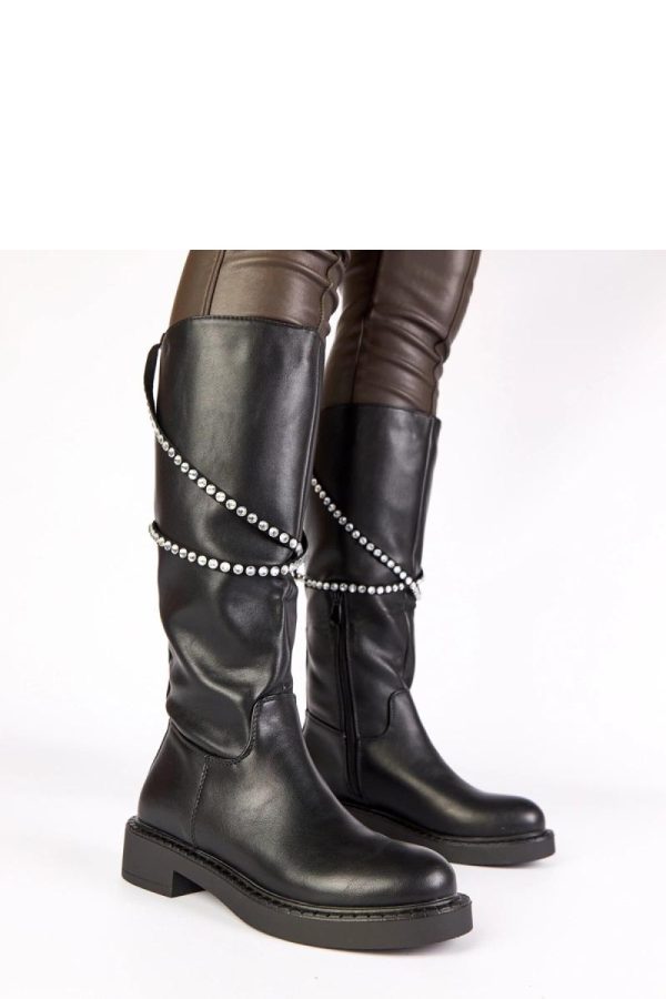 Black Thigh-Hight Boots....Fabric, Footbed and Heel Height