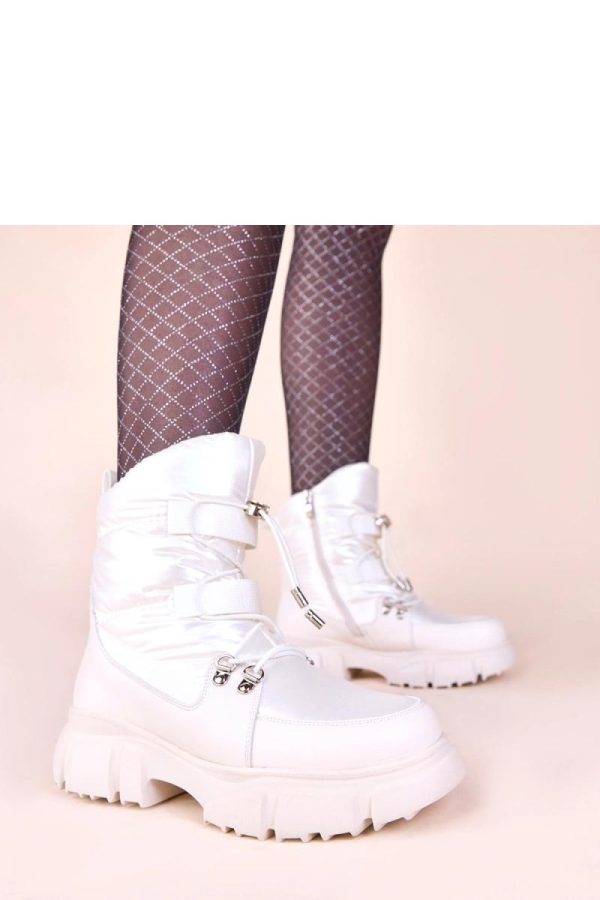 White Snow Boots in Women`s Ankle Boots & Booties with Fabric, Footbed and Platform Height