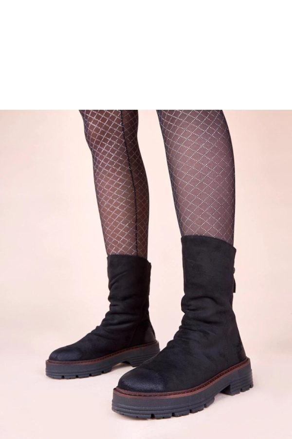 Black Boots in Women`s Ankle Boots & Booties with Fabric, Footbed, Upper Height and Heel Height