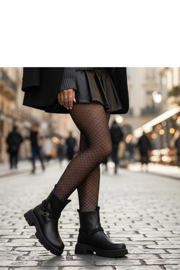 Black Boots in Women`s Ankle Boots & Booties with Fabric, Footbed, Upper Height and Heel Height