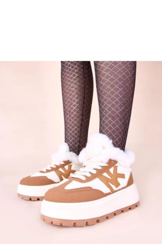 1103720 Brown Sport Shoes in Women`s Athletic Shoes, Trainers, Sneakers with Fabric, Warmers, Footbed and Platform Height