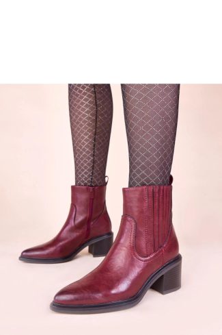 Red Heel Boots..Fabric, Footbed, Upper Height and Heel Height