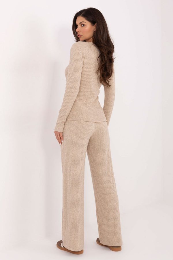 Beige Women Trousers in Pants, Trousers, Shorts with Nylon, Polyester and Viscose