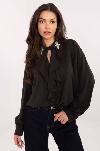 Brown Blouse in Women`s Blouses, Tunics with Polyester