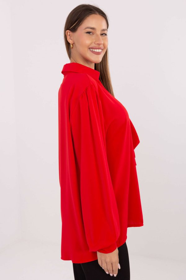 Red Blouse in Women`s Blouses, Tunics with Polyester