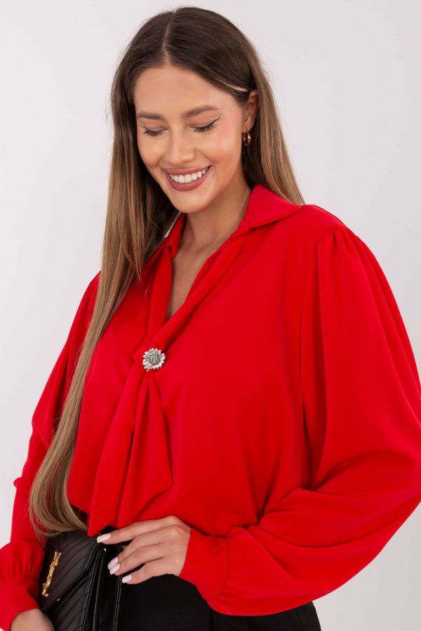 Red Blouse in Women`s Blouses, Tunics with Polyester