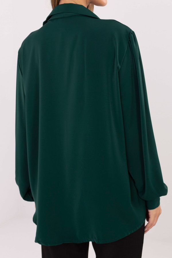 Green Blouse in Women`s Blouses, Tunics with Polyester