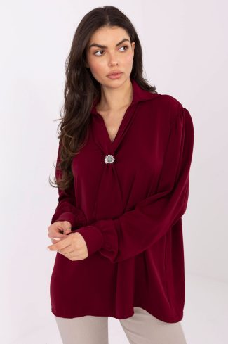 Red Blouse in Women`s Blouses, Tunics with Polyester
