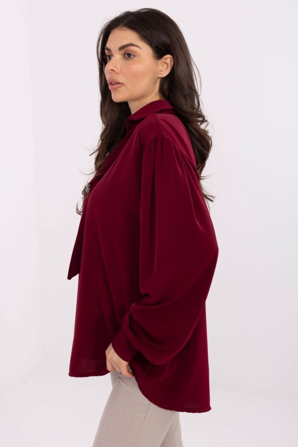 Red Blouse in Women`s Blouses, Tunics with Polyester