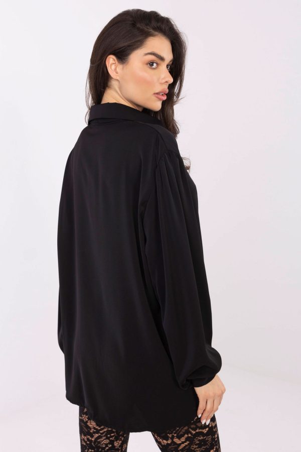 Black Blouse in Women`s Blouses, Tunics with Polyester