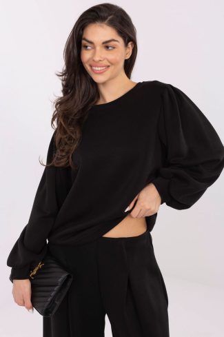 Black Sweatshirt in Sweatshirts For Women with Spandex, Modal, Polyester and Viscose
