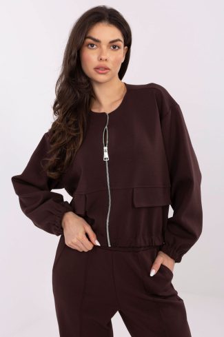 Brown Sweatshirt in Sweatshirts For Women with Cotton and Polyester