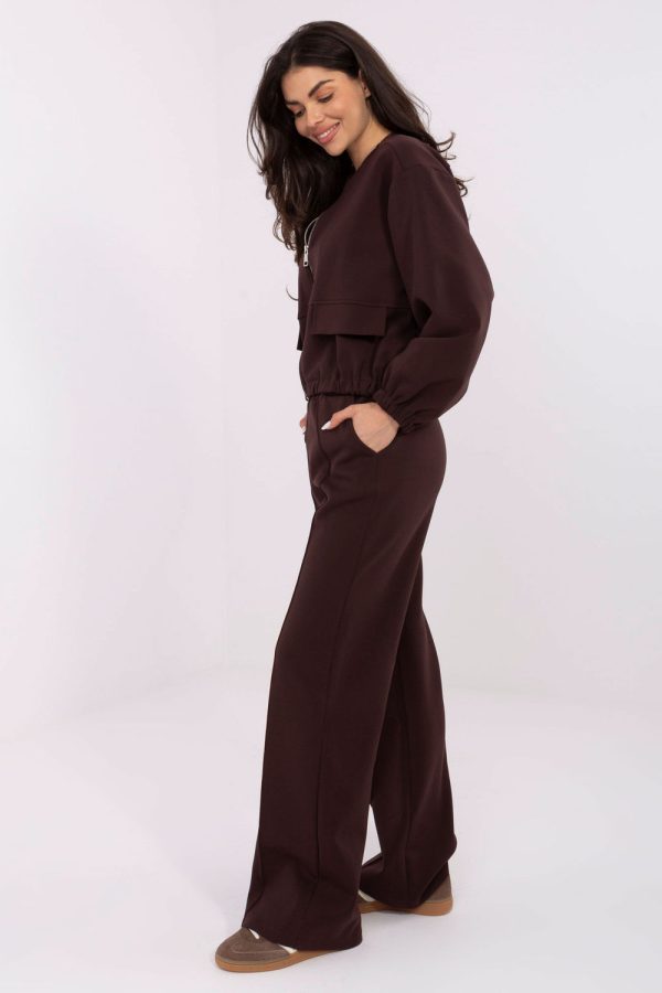 Brown Tracksuit Trousers in Pants, Trousers, Shorts with Cotton and Polyester