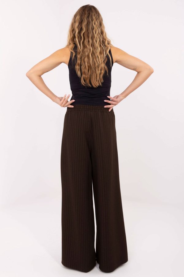 Brown Women Trousers in Pants, Trousers, Shorts with Spandex, Nylon, Polyester and Viscose