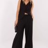Black Women Trousers in Pants, Trousers, Shorts with Spandex, Nylon, Polyester and Viscose