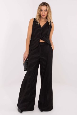 Black Women Trousers in Pants, Trousers, Shorts with Spandex, Nylon, Polyester and Viscose