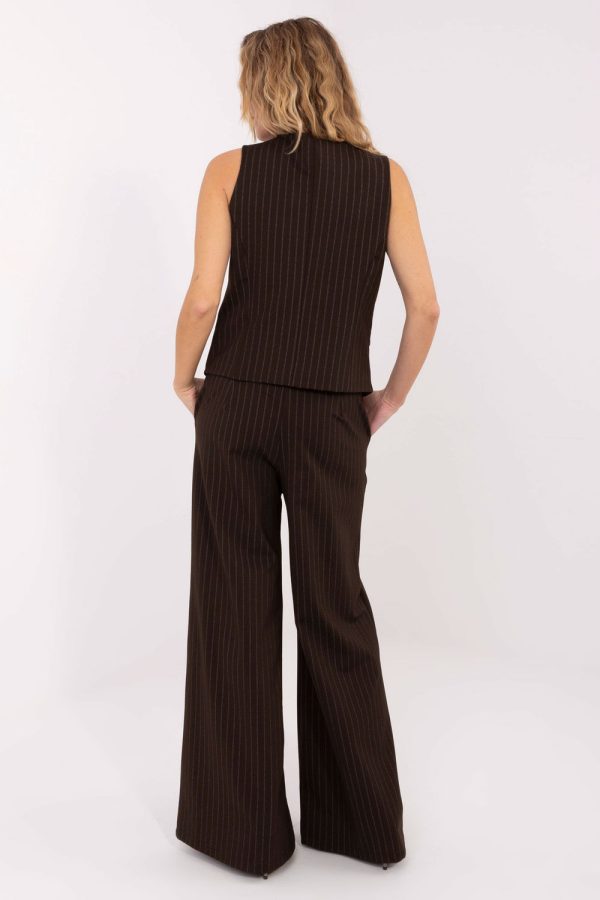 Brown Women Trousers in Pants, Trousers, Shorts with Spandex, Nylon, Polyester and Viscose