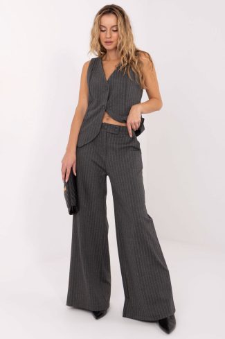 Grey Women Trousers in Pants, Trousers, Shorts with Spandex, Nylon, Polyester and Viscose