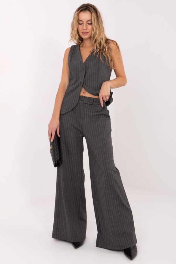 Grey Women Trousers in Pants, Trousers, Shorts with Spandex, Nylon, Polyester and Viscose