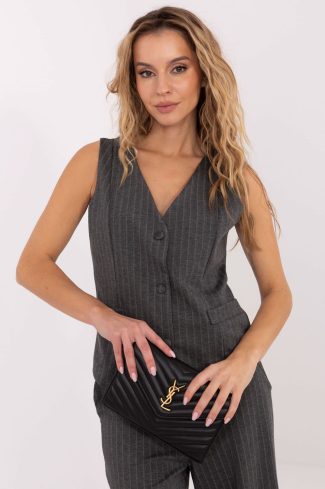 Grey Gilet in Jackets, Vests For Women with Spandex, Nylon, Polyester and Viscose