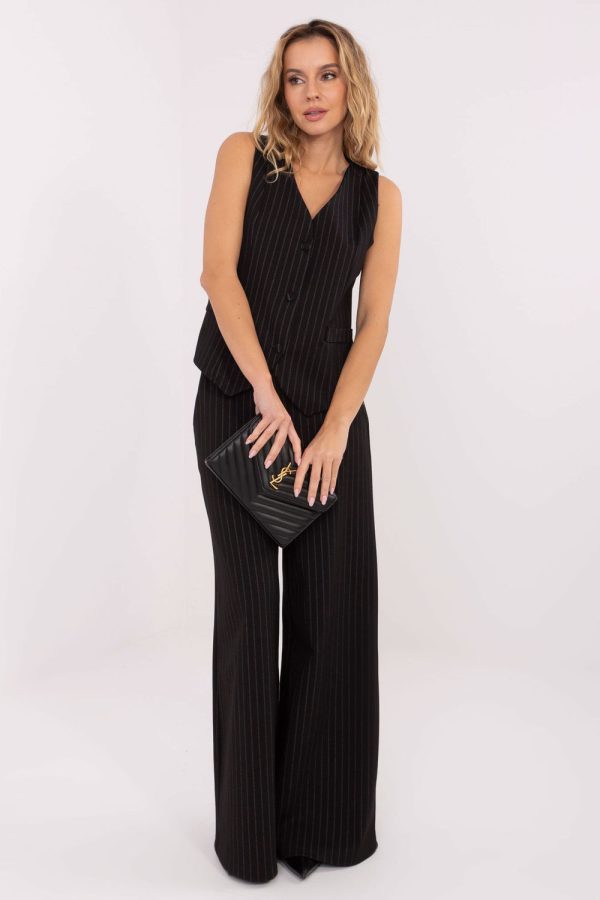 Black Gilet in Jackets, Vests For Women with Spandex, Nylon, Polyester and Viscose