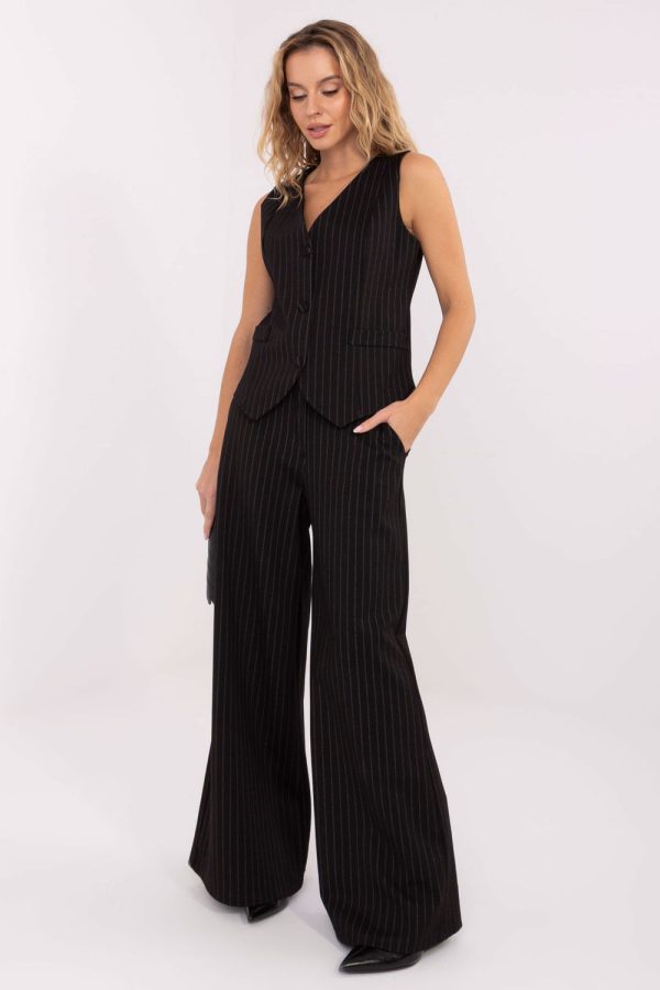 Black Gilet in Jackets, Vests For Women with Spandex, Nylon, Polyester and Viscose