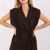 1103982 Brown Gilet in Jackets, Vests For Women with Spandex, Nylon, Polyester and Viscose