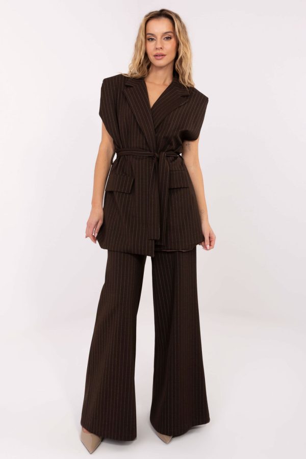 Brown Gilet in Jackets, Vests For Women with Spandex, Nylon, Polyester and Viscose