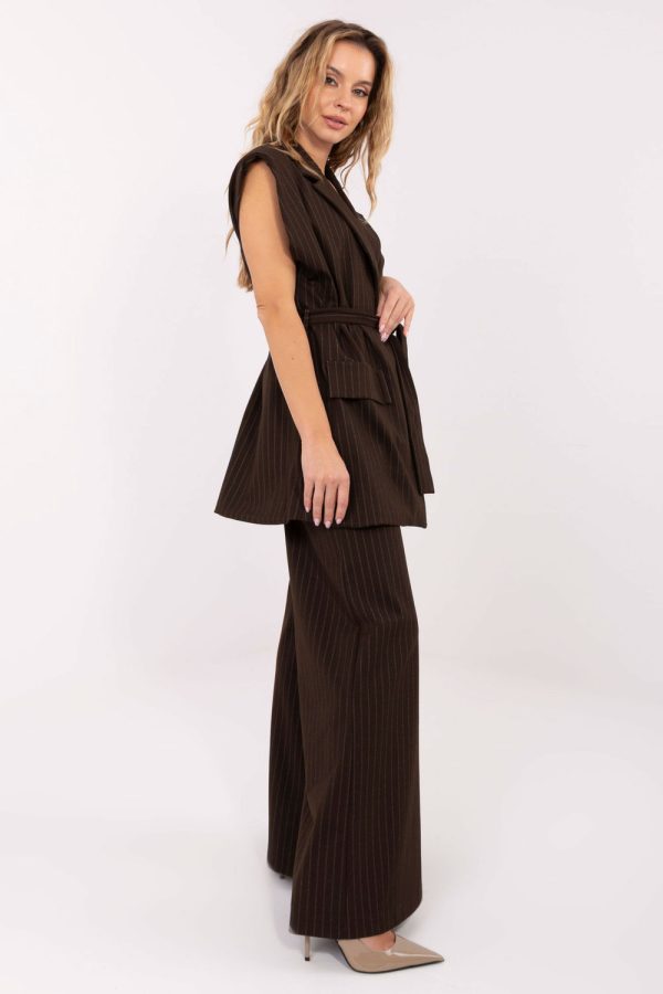 Brown Gilet in Jackets, Vests For Women with Spandex, Nylon, Polyester and Viscose