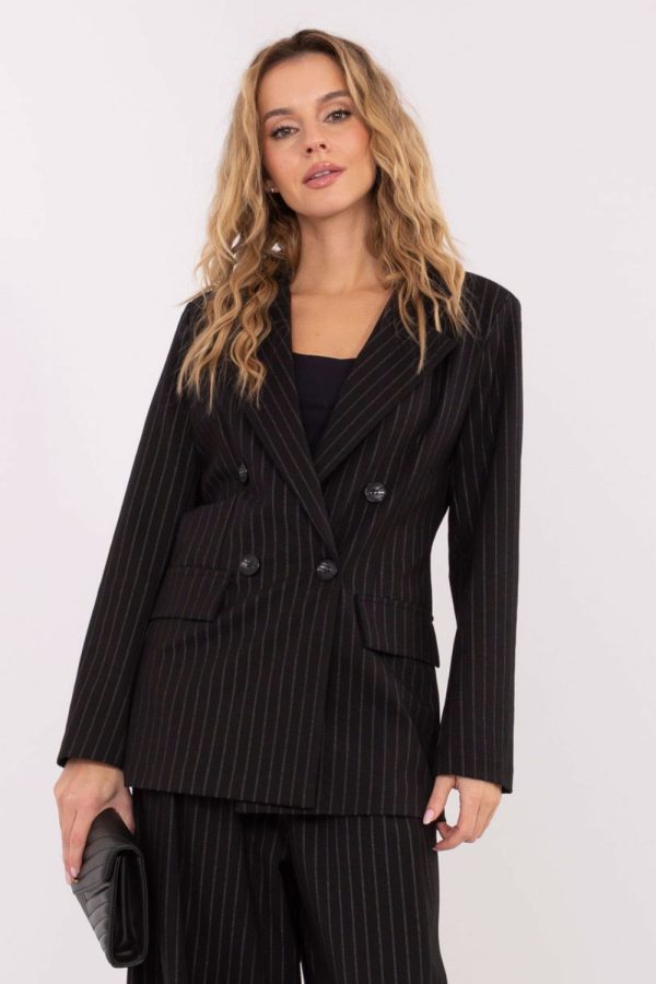 Black Jacket in Jackets, Vests For Women with Spandex, Nylon, Polyester and Viscose