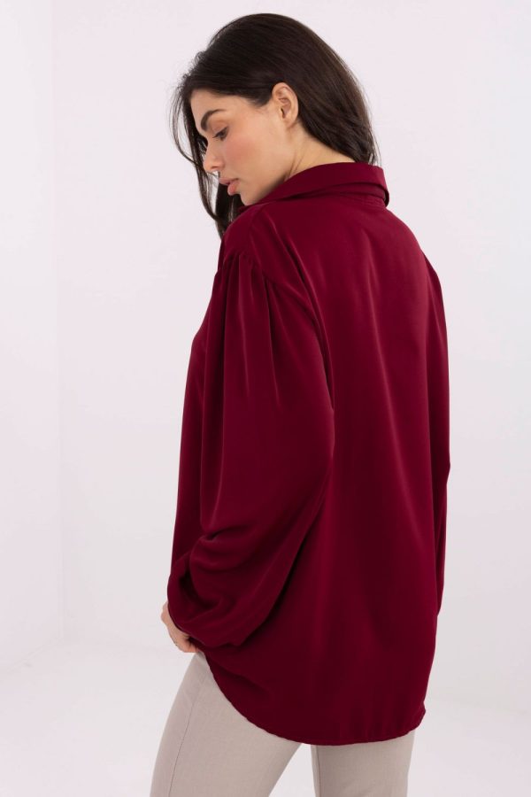 Red Blouse in Women`s Blouses, Tunics with Polyester