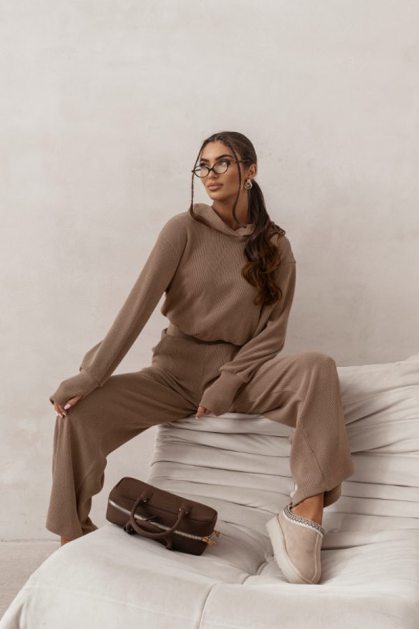 Beige Set in Pants, Trousers, Shorts with Polyester and Viscose