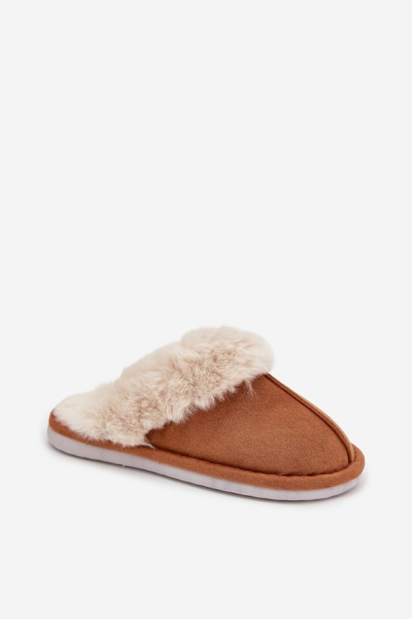 Brown Slippers in Slippers For Women with Fabric, Warmers, Footbed and Sole Height