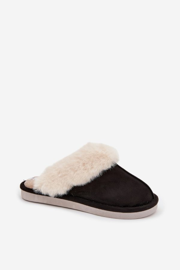 Black Slippers in Slippers For Women with Fabric, Warmers, Footbed and Sole Height