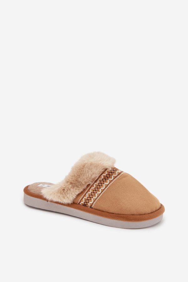 Brown Slippers.Fabric, Warmers, Footbed and Sole Height