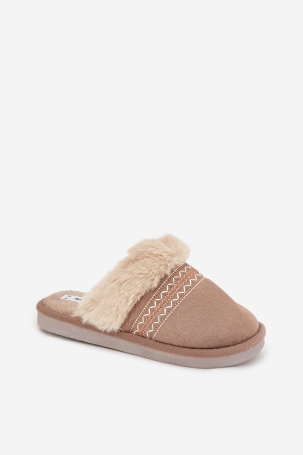Beige Slippers in Slippers For Women with Fabric, Warmers, Footbed and Sole Height