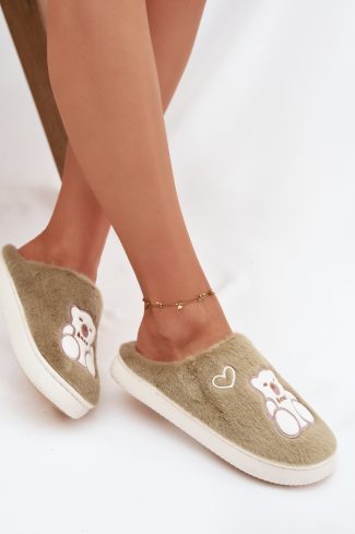Green Slippers in Slippers For Women with Fabric, Warmers, Footbed and Sole Height