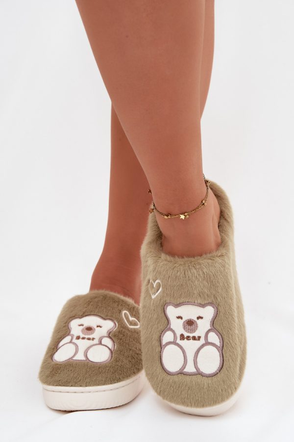 Green Slippers in Slippers For Women with Fabric, Warmers, Footbed and Sole Height