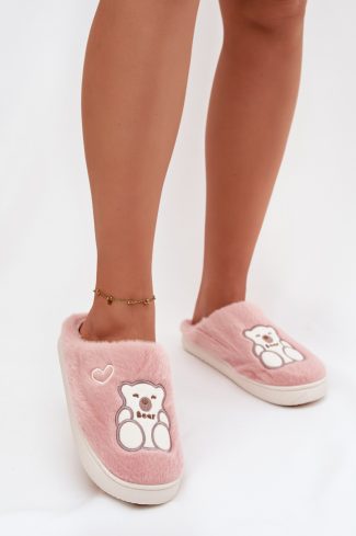 Pink Slippers in Slippers For Women with Fabric, Warmers, Footbed and Sole Height