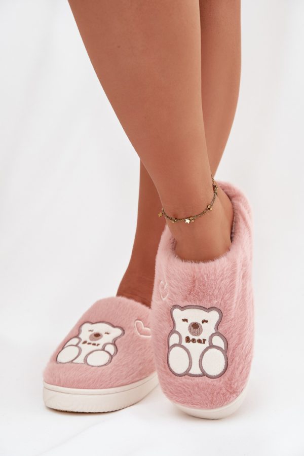 Pink Slippers in Slippers For Women with Fabric, Warmers, Footbed and Sole Height